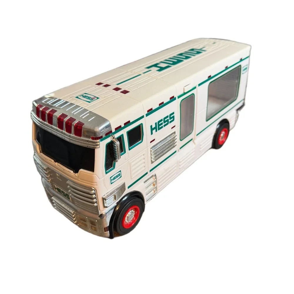 Hess Toy Truck 1998 Recreational Vehicle RV White Green Chrome Vintage Toy